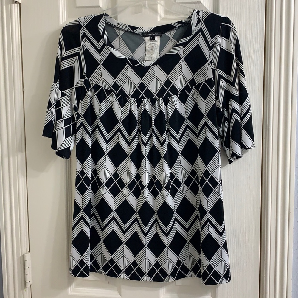 Black and white blouse
